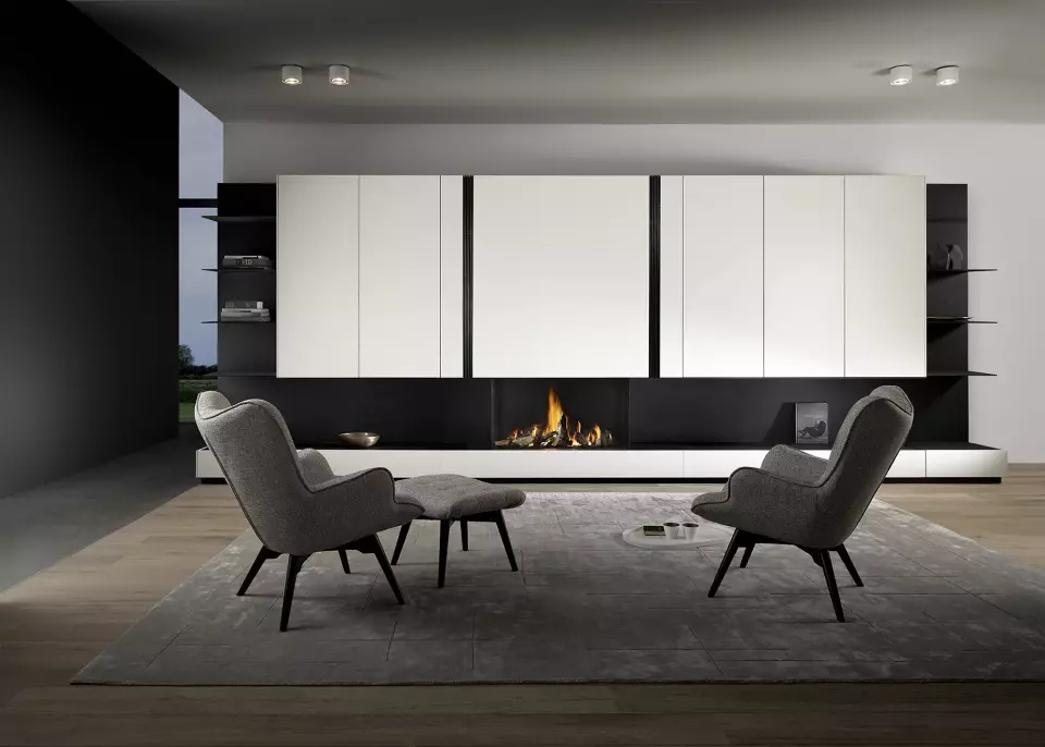 Modulair haardwandsysteem door Qfire